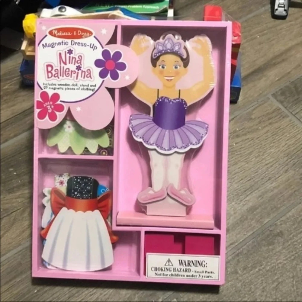 Melissa Doug wooden ballerina magnetic dress-up Set